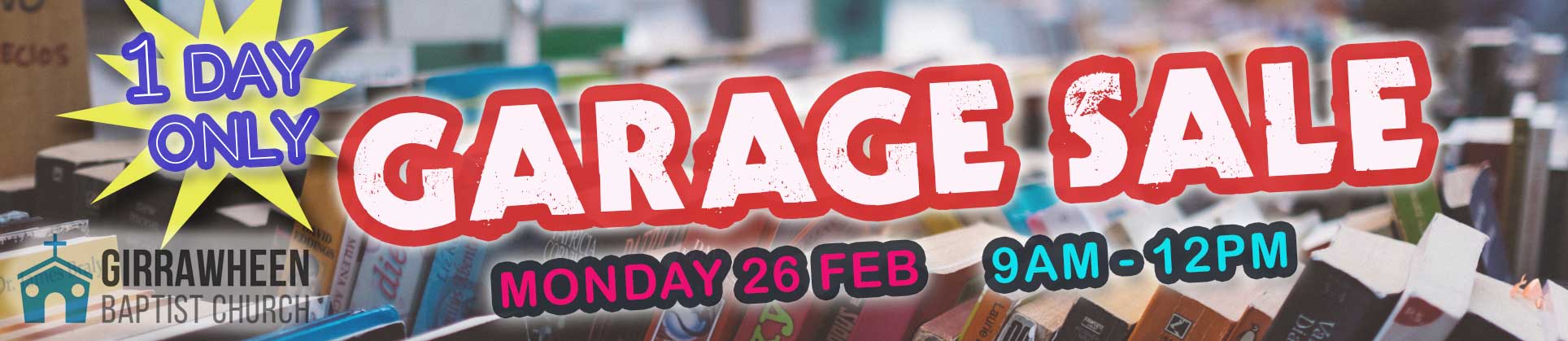 garage sale Feb 2018